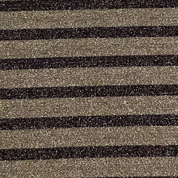 BANANA REPUBLIC🤩 NWOT Striped Metallic Silver Black 3/4 Sleeve Top,Women’s Small - Picture 2 of 6